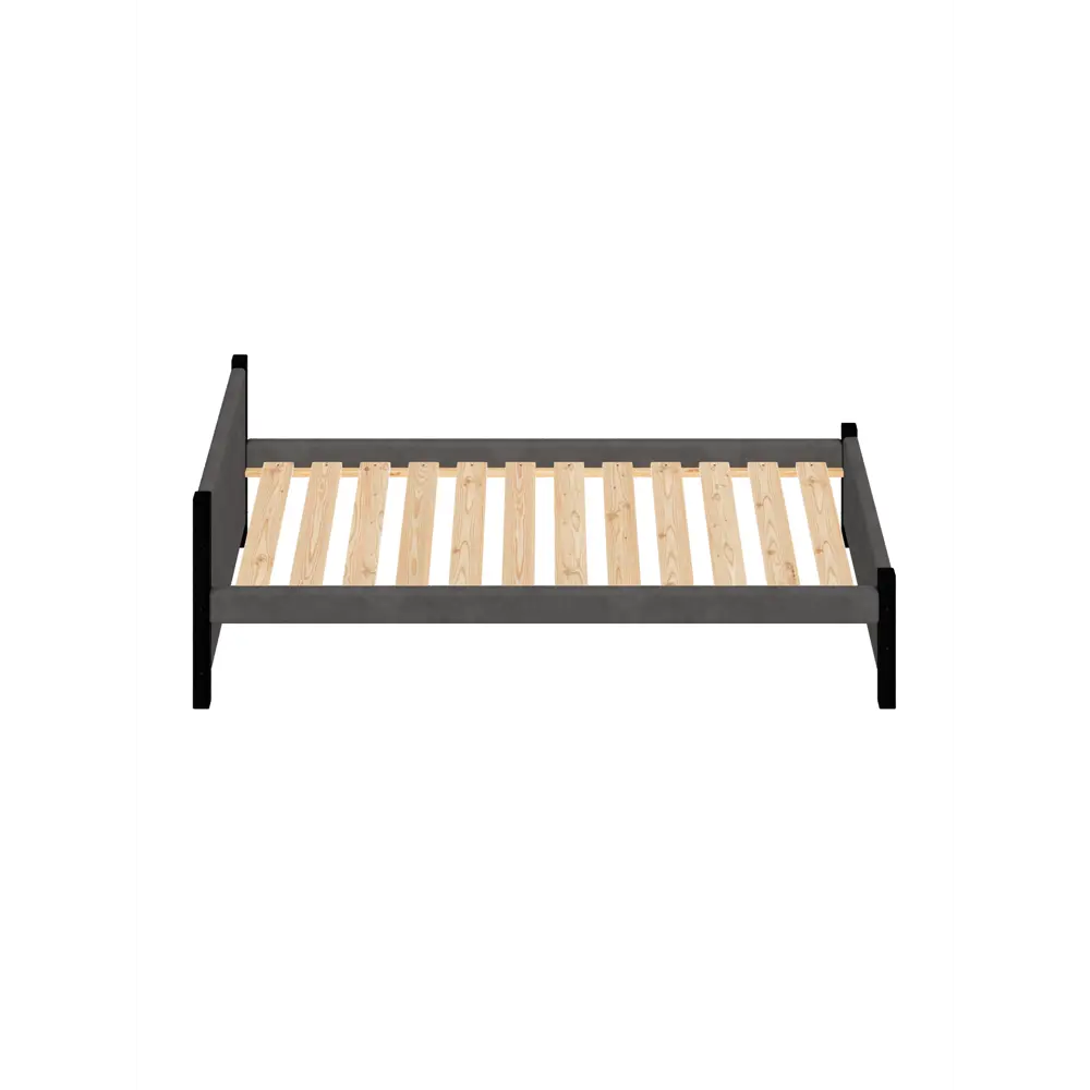 Фото 3 Кровать Solarius Классика 100x63x200 см дерево с реечным основанием цвет темно-серый/черный оникс Фото 3 Кровать Solarius Классика 100x63x200 см дерево с реечным основанием цвет темно-серый/черный оникс
