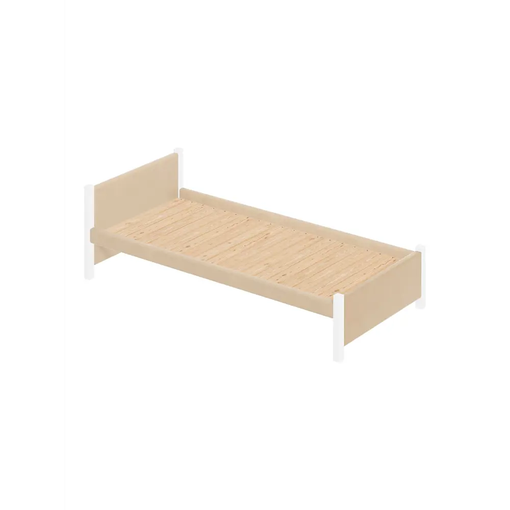 Фото 2 Кровать Solarius Классика 110x63x210 см дерево со сплошным основанием цвет бежевый/белый Фото 2 Кровать Solarius Классика 110x63x210 см дерево со сплошным основанием цвет бежевый/белый