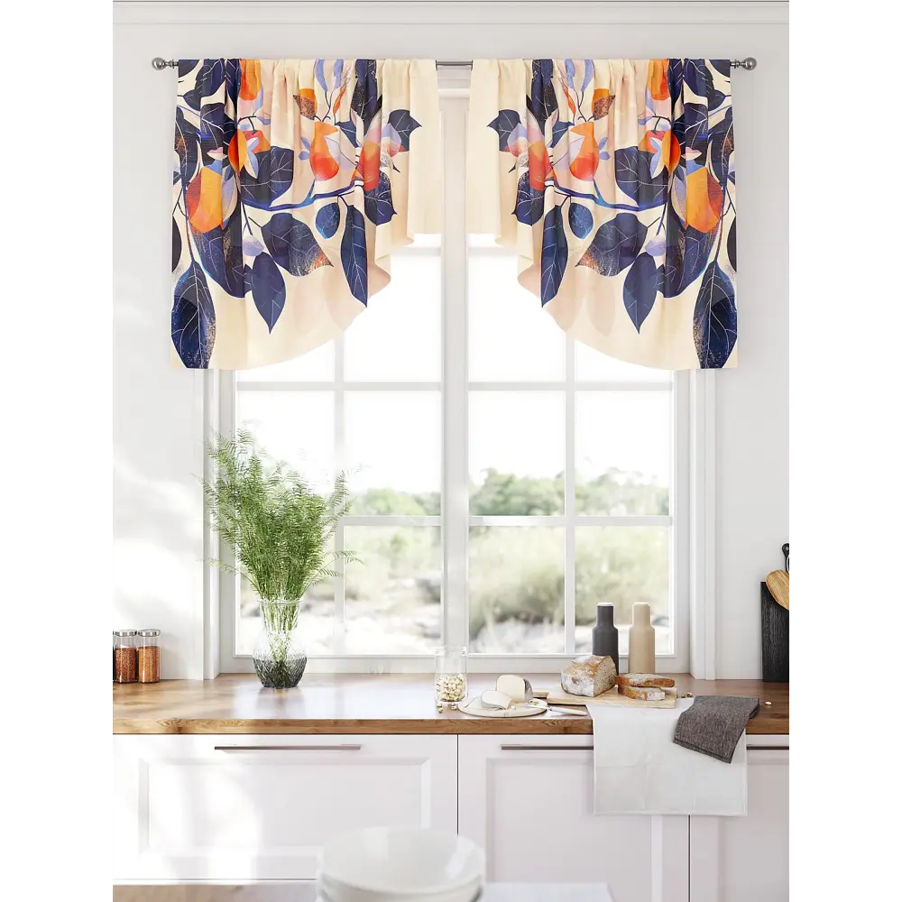 Фото 3 Комплект штор At home Базовая коллекция AT585027 на шторной ленте 90x150 см цвет бежевый