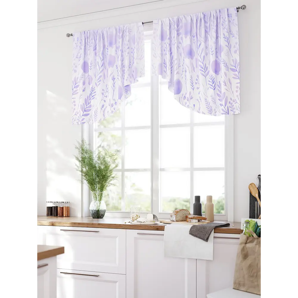 Фото 2 Комплект штор At home Базовая коллекция AT585022 на шторной ленте 90x150 см цвет белый