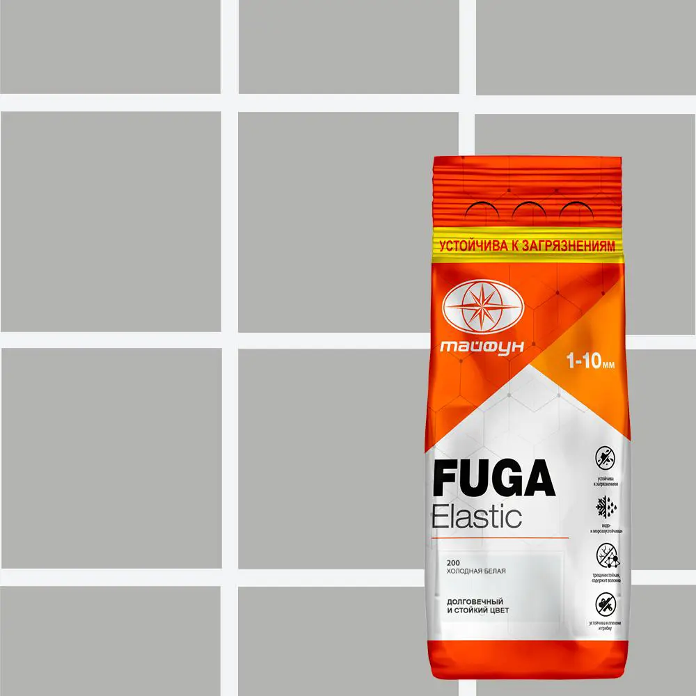Фото 2 Затирка цементная Тайфун Fuga Elastic №200 цвет холодный белый 2 кг Фото 2 Затирка цементная Тайфун Fuga Elastic №200 цвет холодный белый 2 кг