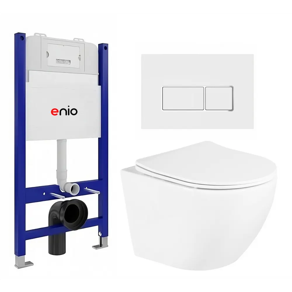Фото Комплект инсталляция с унитазом 3 в 1 инсталляция Enio Tecnico 50 унитаз подвесной BelBagno Uno кнопка белая, окантовка хром Rettangolo Фото Комплект инсталляция с унитазом 3 в 1 инсталляция Enio Tecnico 50 унитаз подвесной BelBagno Uno кнопка белая, окантовка хром Rettangolo