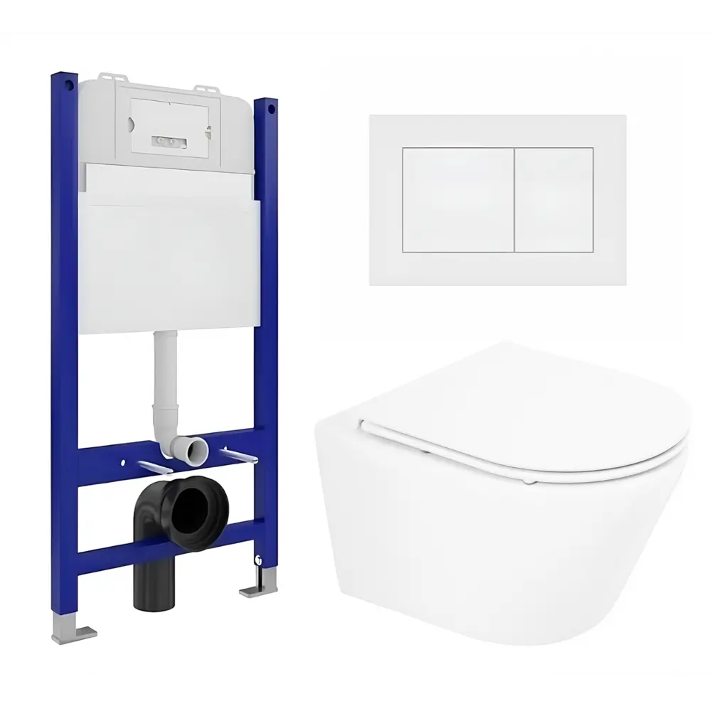 Фото Комплект инсталляция с унитазом 3 в 1 инсталляция Enio Tecnico 50 унитаз подвесной BelBagno Tre кнопка белая матовая Quadro Фото Комплект инсталляция с унитазом 3 в 1 инсталляция Enio Tecnico 50 унитаз подвесной BelBagno Tre кнопка белая матовая Quadro