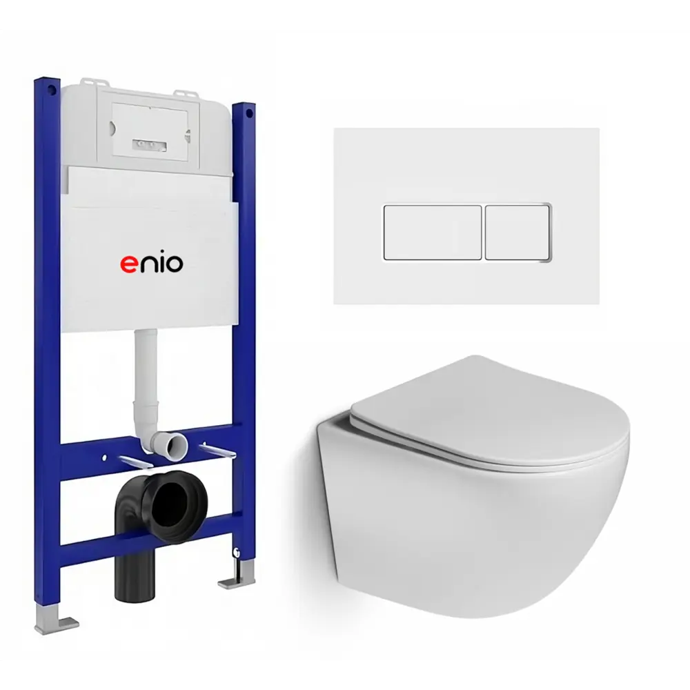 Фото Комплект инсталляция с унитазом 3 в 1 инсталляция Enio Tecnico 50 унитаз подвесной SantiLine SL-5005 кнопка белая, окантовка хром Rettangolo Фото Комплект инсталляция с унитазом 3 в 1 инсталляция Enio Tecnico 50 унитаз подвесной SantiLine SL-5005 кнопка белая, окантовка хром Rettangolo