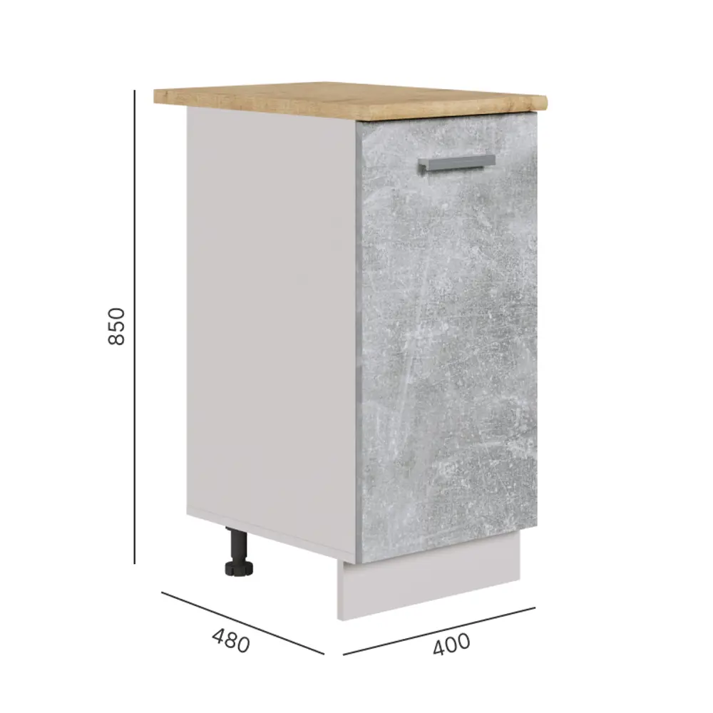 Фото Кухонный шкаф напольный Спадардрэва Лира 4816124201539 40x82x48 см ЛДСП цвет серый