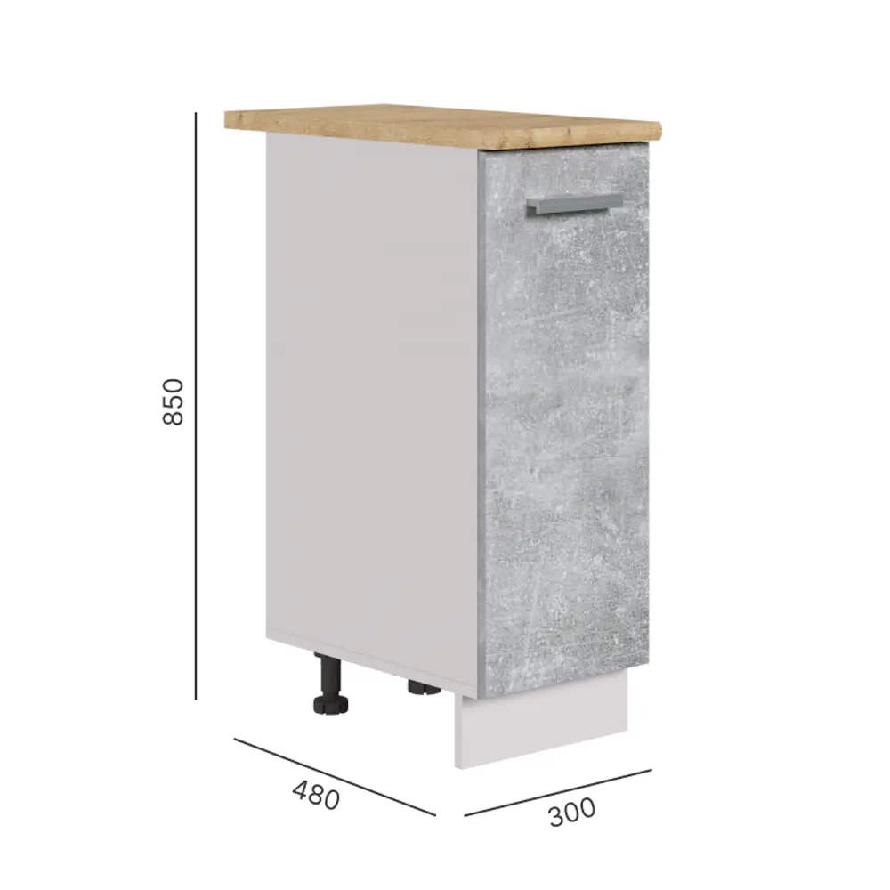 Фото Кухонный шкаф напольный Спадардрэва Лира 4816124201751 30x85x48 см ЛДСП цвет серый