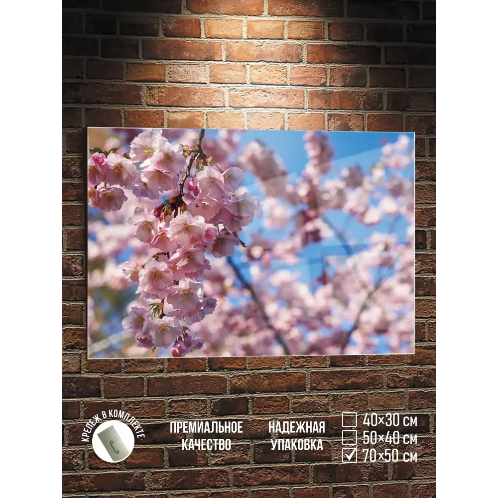 Фото Картина Полицентр Веточки сакуры на фоне неба 50x70 см Фото Картина Полицентр Веточки сакуры на фоне неба 50x70 см