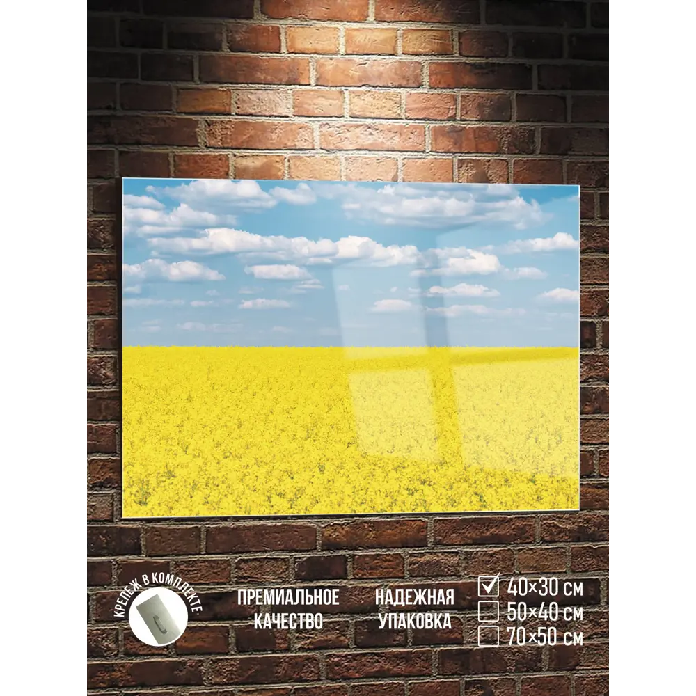 Фото Картина Полицентр Желтое поле голубое небо 30x40 см