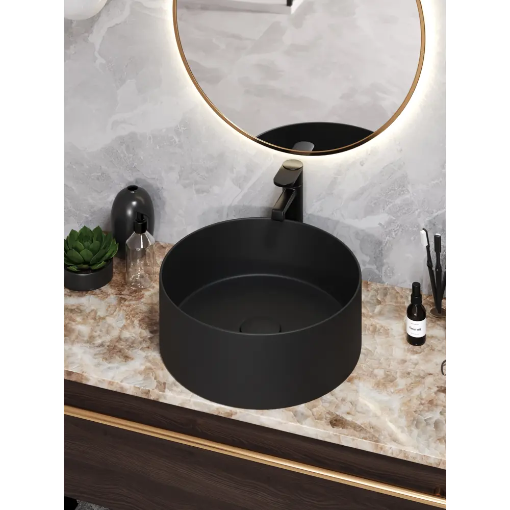 Фото 7 Раковина Watersense Milana 41см цвет черный матовый