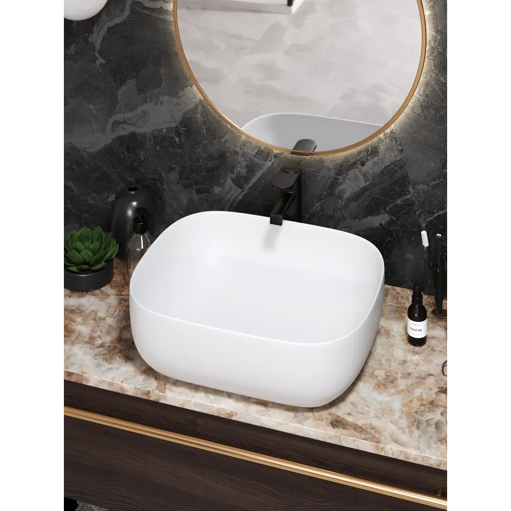 Фото 7 Раковина Watersense rita W00052 49см цвет белый матовый Фото 7 Раковина Watersense rita W00052 49см цвет белый матовый