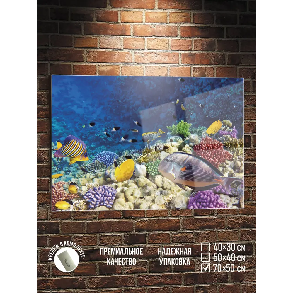 Фото Картина Полицентр Тропические рыбки в океане 50x70 см Фото Картина Полицентр Тропические рыбки в океане 50x70 см
