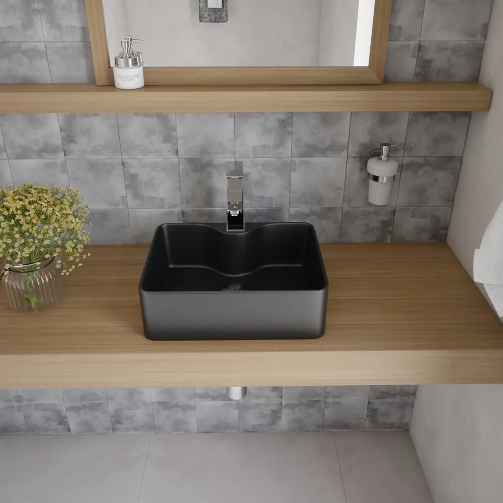 Фото 7 Раковина Teymi helmi Helmi Mini T50289 40.5см цвет helmi mini 41 черная Фото 7 Раковина Teymi helmi Helmi Mini T50289 40.5см цвет helmi mini 41 черная