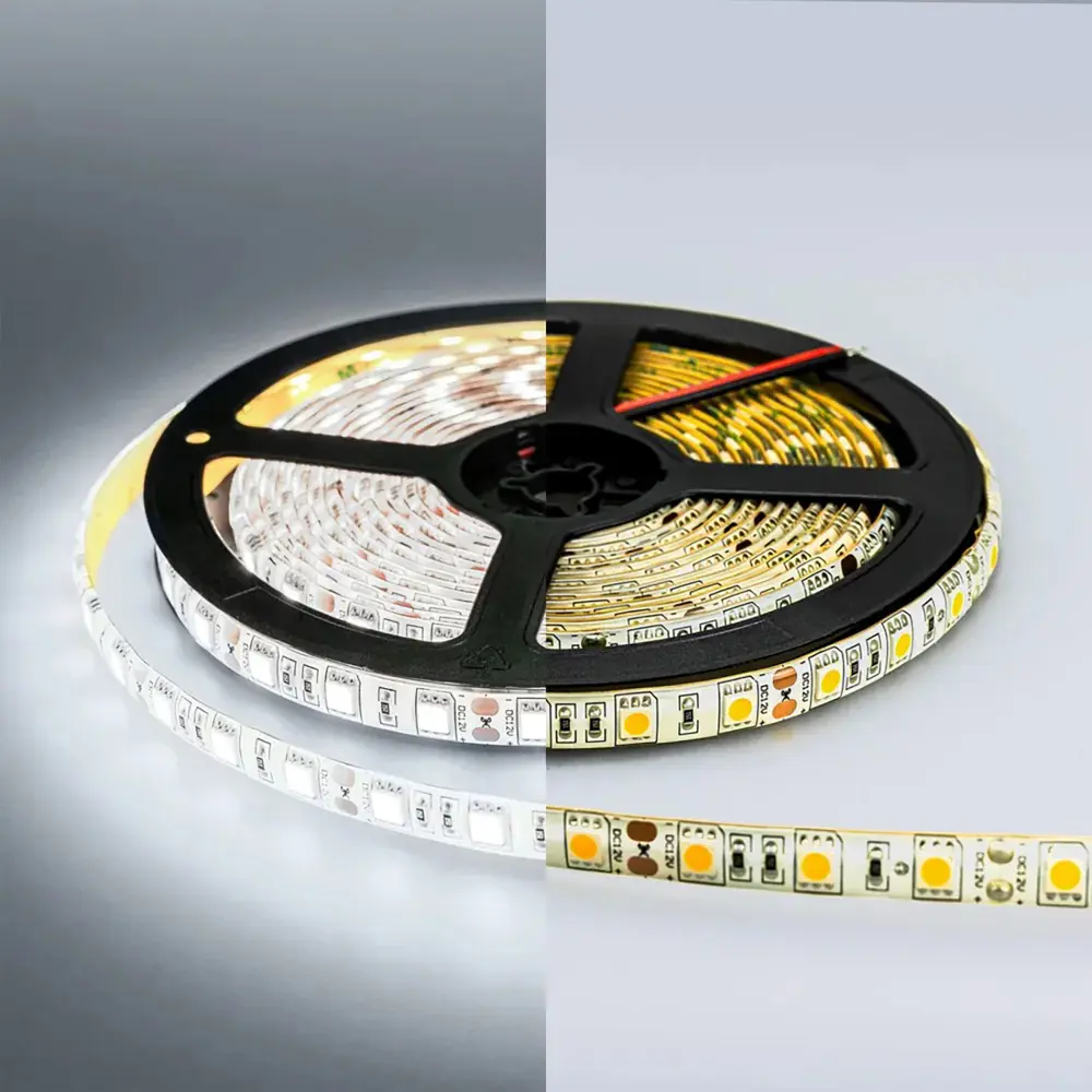 Фото 4 Светодиодная лента Eleganz Lux 5050 60 LED (14.4W/M) СИЛИКОН IP65 12V холодная 6000К, 5м Фото 4 Светодиодная лента Eleganz Lux 5050 60 LED (14.4W/M) СИЛИКОН IP65 12V холодная 6000К, 5м