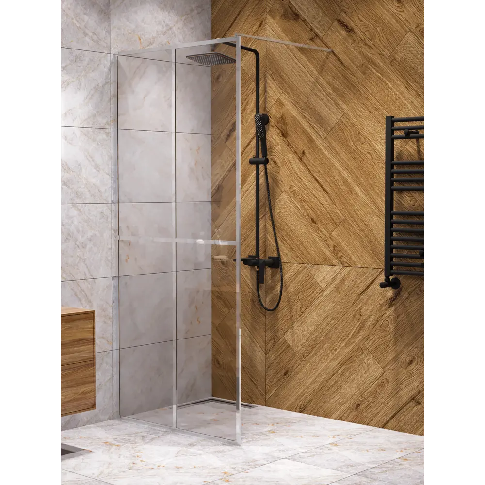 Фото 5 Душевая перегородка Watersense W00207 90x200см хромированный профиль Фото 5 Душевая перегородка Watersense W00207 90x200см хромированный профиль