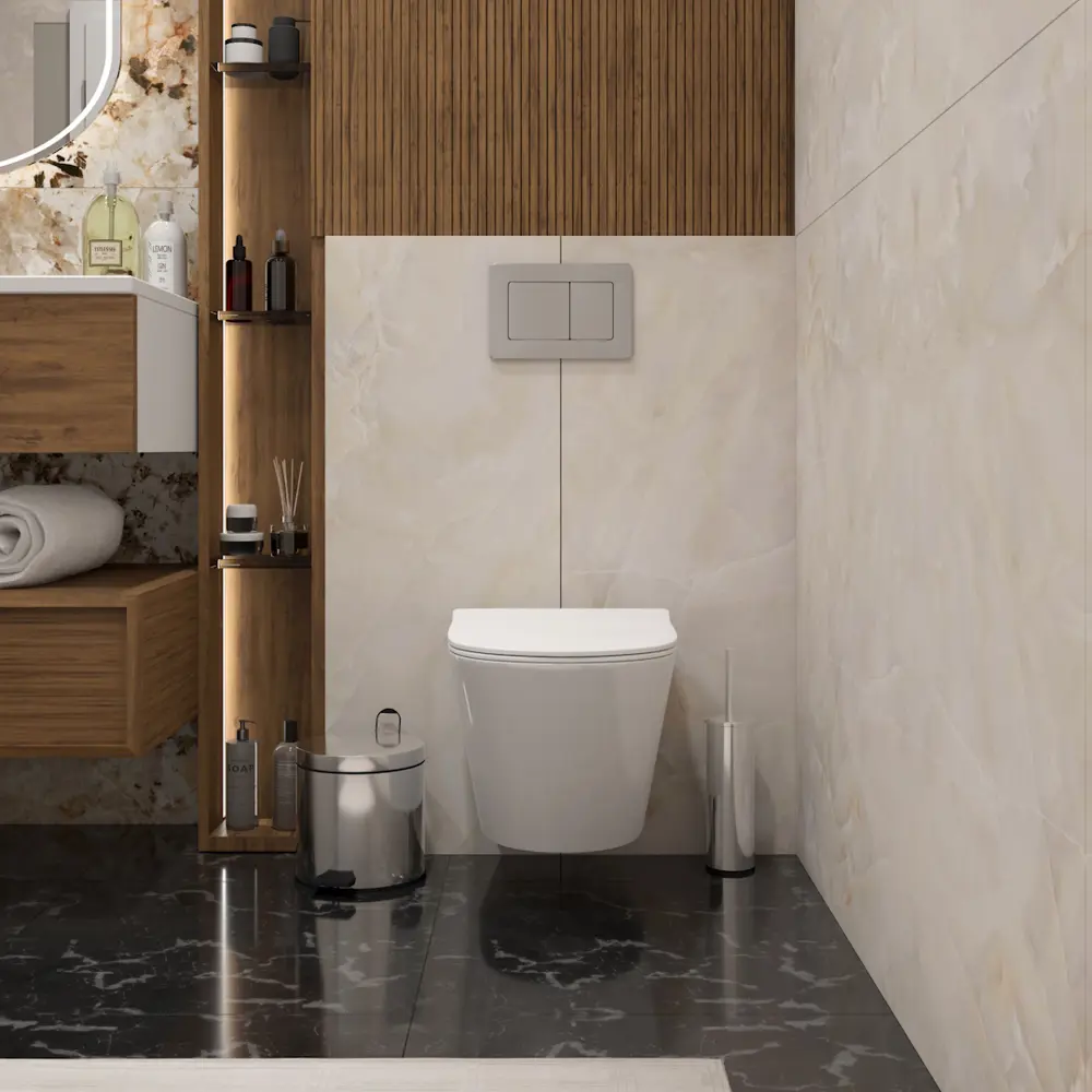 Фото 4 Унитаз подвесной Teymi T40202 безободковый с сиденьем микролифт Фото 4 Унитаз подвесной Teymi T40202 безободковый с сиденьем микролифт