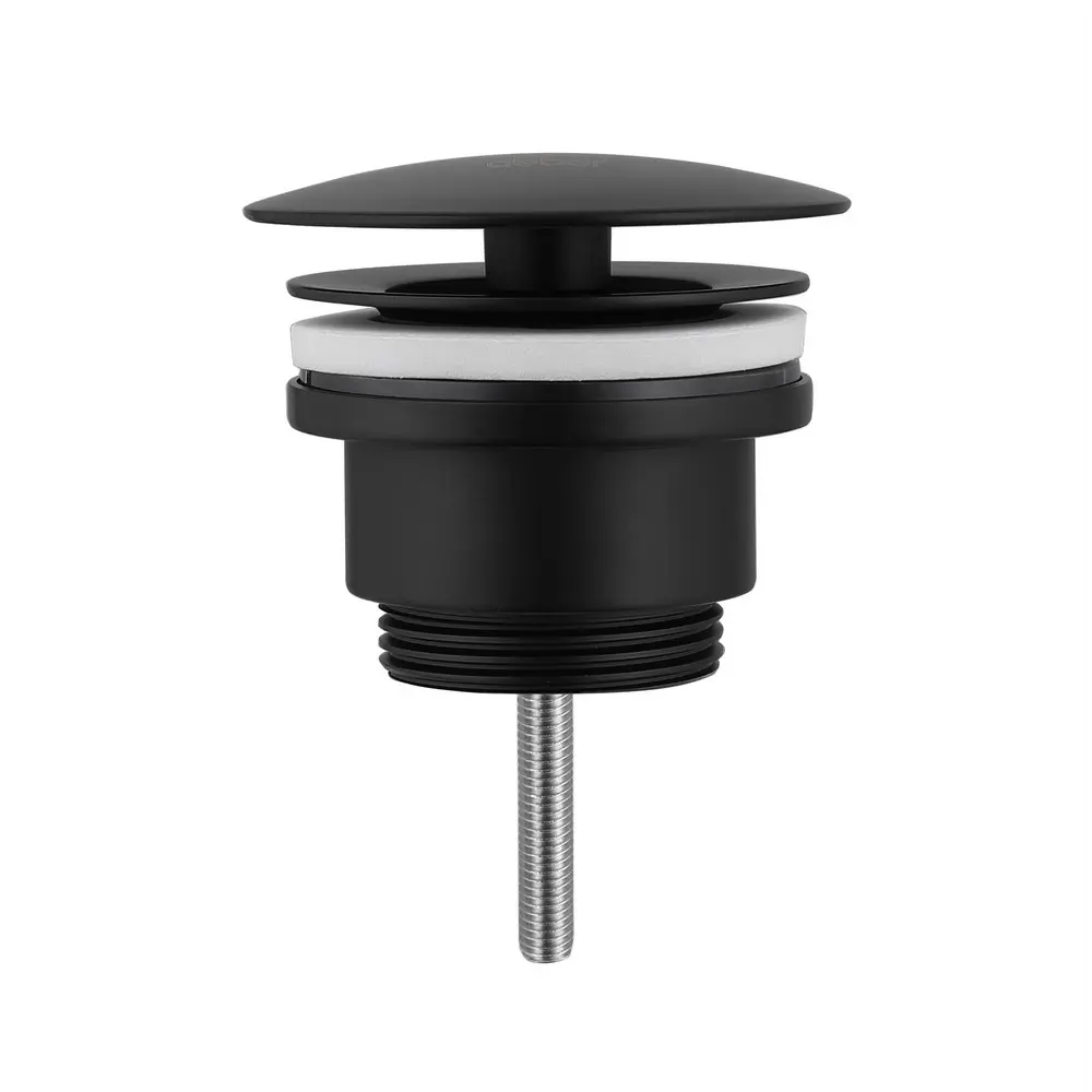 Фото Донный клапан Abber AF0012B без перелива фиксированный черный матовый