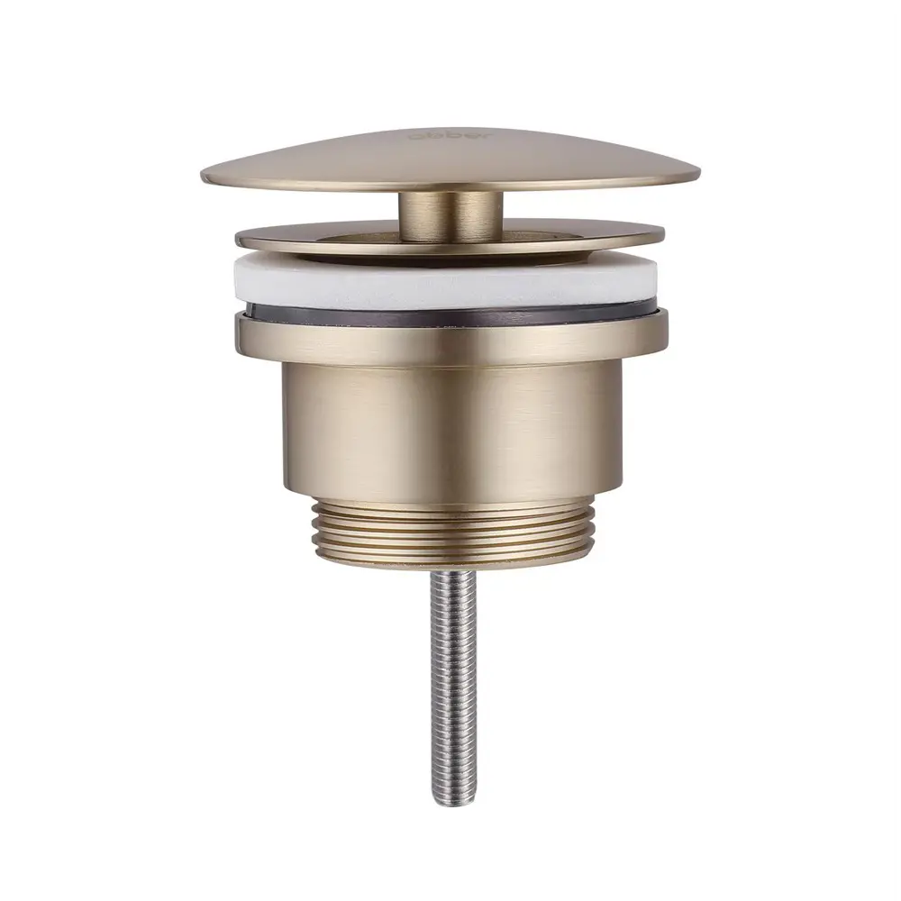 Фото Донный клапан Abber AF0012G без перелива фиксированный золото матовое