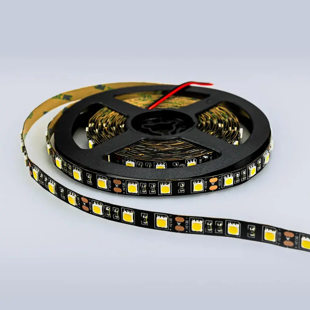 Фото 6 Светодиодная лента Eleganz Lux 5050 60 LED (14.4W/M) 12V холодная 6000К ЧЕРНАЯ ОСНОВА, 5м Фото 6 Светодиодная лента Eleganz Lux 5050 60 LED (14.4W/M) 12V холодная 6000К ЧЕРНАЯ ОСНОВА, 5м