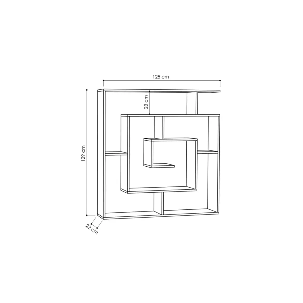 Фото 2 Стеллаж деревянный Leve 125x129x22 см нагрузка до 5 кг МДФ с покрытием цвет серый Фото 2 Стеллаж деревянный Leve 125x129x22 см нагрузка до 5 кг МДФ с покрытием цвет серый