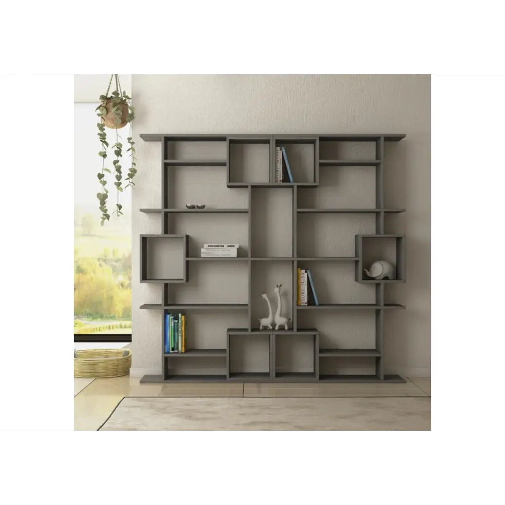 Фото 4 Стеллаж деревянный Leve home 92x173x25 см нагрузка до 5 кг МДФ с покрытием цвет светло-коричневый