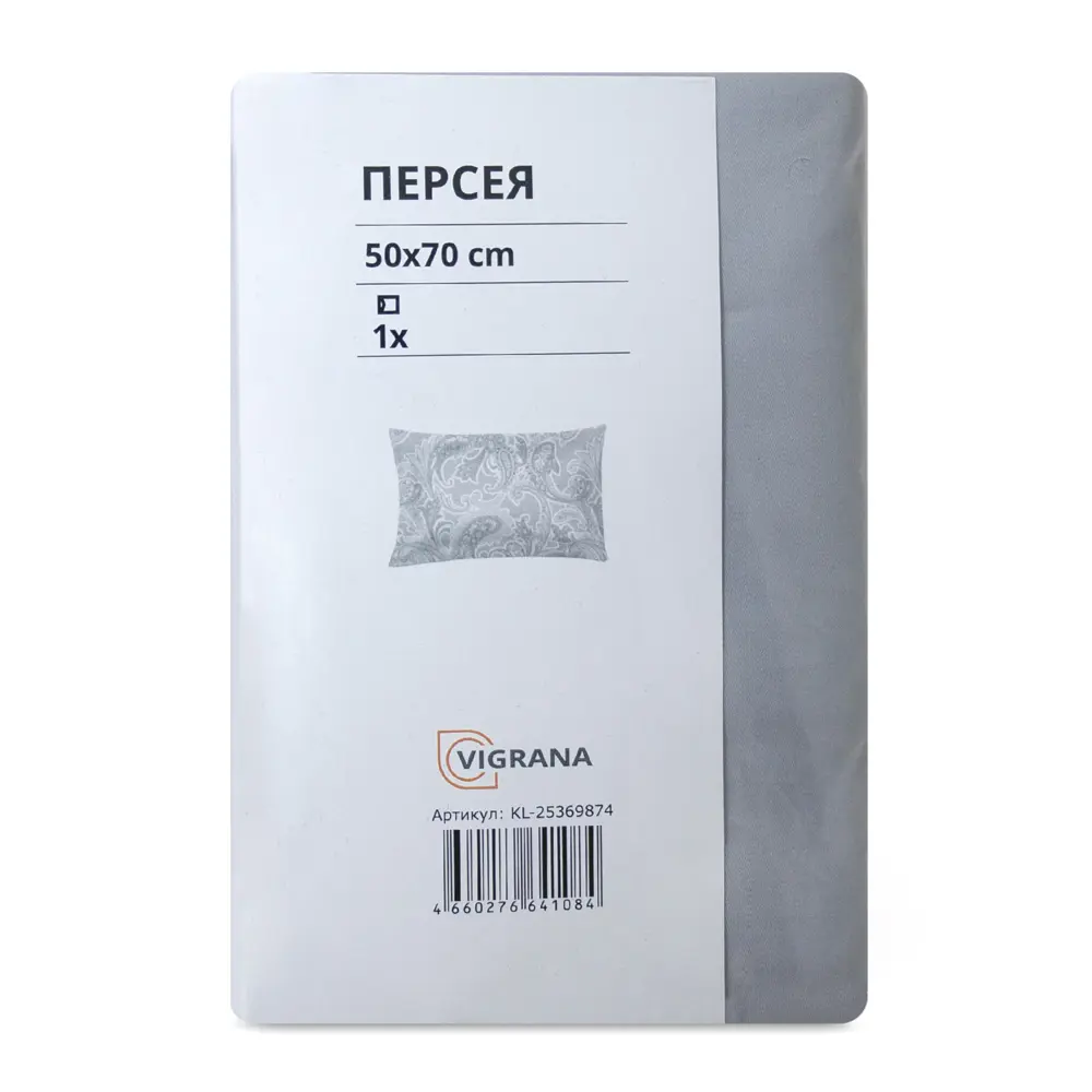 Фото 5 Наволочка Vigrana KL-25369874 70x50 см хлопок 1 шт цвет светло-серый Фото 5 Наволочка Vigrana KL-25369874 70x50 см хлопок 1 шт цвет светло-серый