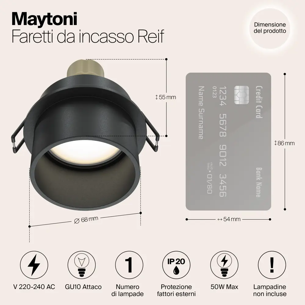 Фото 10 Светильник точечный встраиваемый Maytoni Dl050-01b 5 м² под отверстие 6.5 см цвет черный Фото 10 Светильник точечный встраиваемый Maytoni Dl050-01b 5 м² под отверстие 6.5 см цвет черный