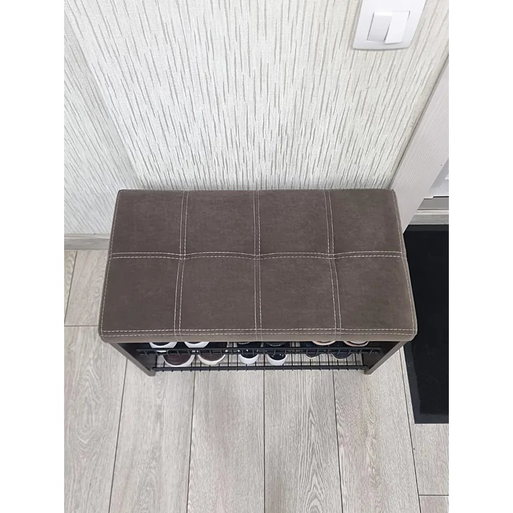 Фото 8 Банкетка Puffsib 61x48x32 см 1 полка ЛДСП цвет венге/коричневый Фото 8 Банкетка Puffsib 61x48x32 см 1 полка ЛДСП цвет венге/коричневый