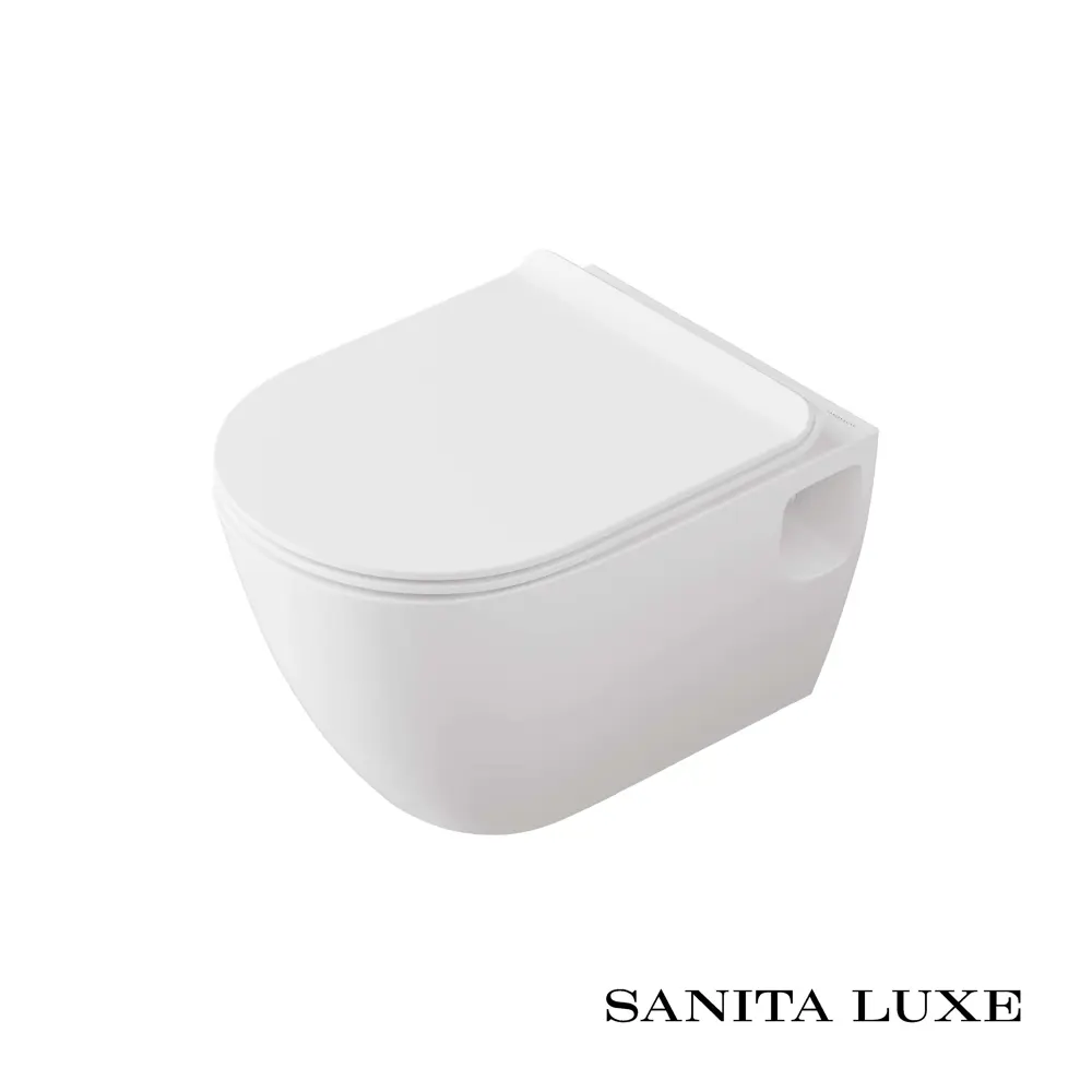 Фото 7 Унитаз подвесной Sanita luxe WC.WH/Art/SlimDM.Rim/WHT.G/S1 безободковый с сиденьем микролифт Фото 7 Унитаз подвесной Sanita luxe WC.WH/Art/SlimDM.Rim/WHT.G/S1 безободковый с сиденьем микролифт