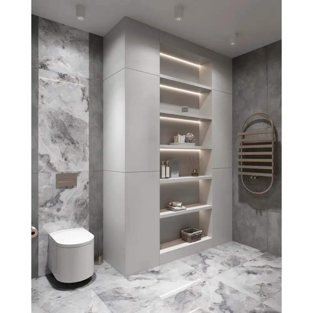 Фото 9 Глазурованный керамогранит Arcadia Ceramica Onyx Invisible Grey 60x120 см 1.44 м² глянцевый цвет серый Фото 9 Глазурованный керамогранит Arcadia Ceramica Onyx Invisible Grey 60x120 см 1.44 м² глянцевый цвет серый