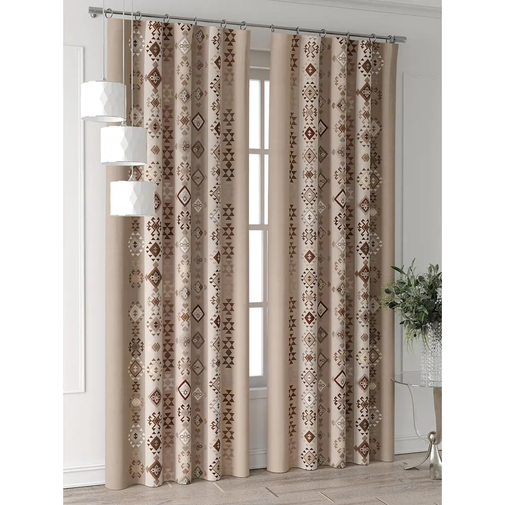 Фото 4 Комплект штор Comfy way Форнерс - 184 - 260 см CW709184260-260 на шторной ленте 260x150 см цвет бежевый Фото 4 Комплект штор Comfy way Форнерс - 184 - 260 см CW709184260-260 на шторной ленте 260x150 см цвет бежевый