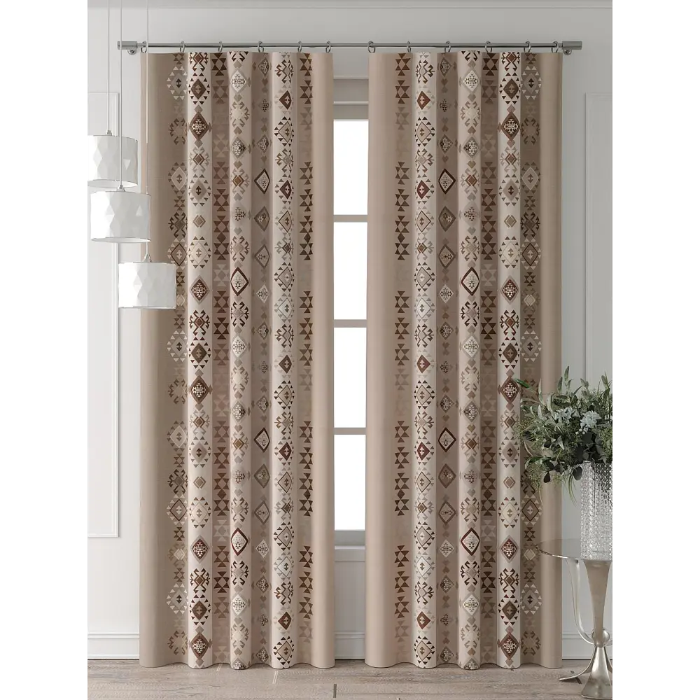 Фото 2 Комплект штор Comfy way Форнерс - 184 - 260 см CW709184260-260 на шторной ленте 260x150 см цвет бежевый Фото 2 Комплект штор Comfy way Форнерс - 184 - 260 см CW709184260-260 на шторной ленте 260x150 см цвет бежевый