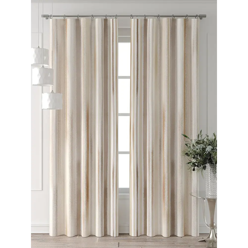 Фото 2 Комплект штор Comfy way Форнерс - 218 - 260 см CW709218260-260 на шторной ленте 260x150 см цвет бежевый Фото 2 Комплект штор Comfy way Форнерс - 218 - 260 см CW709218260-260 на шторной ленте 260x150 см цвет бежевый