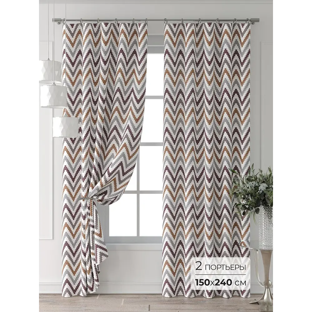 Фото Комплект штор Comfy way Форнерс - 160 - 240 см CW709160240-240 на шторной ленте 240x150 см цвет белый