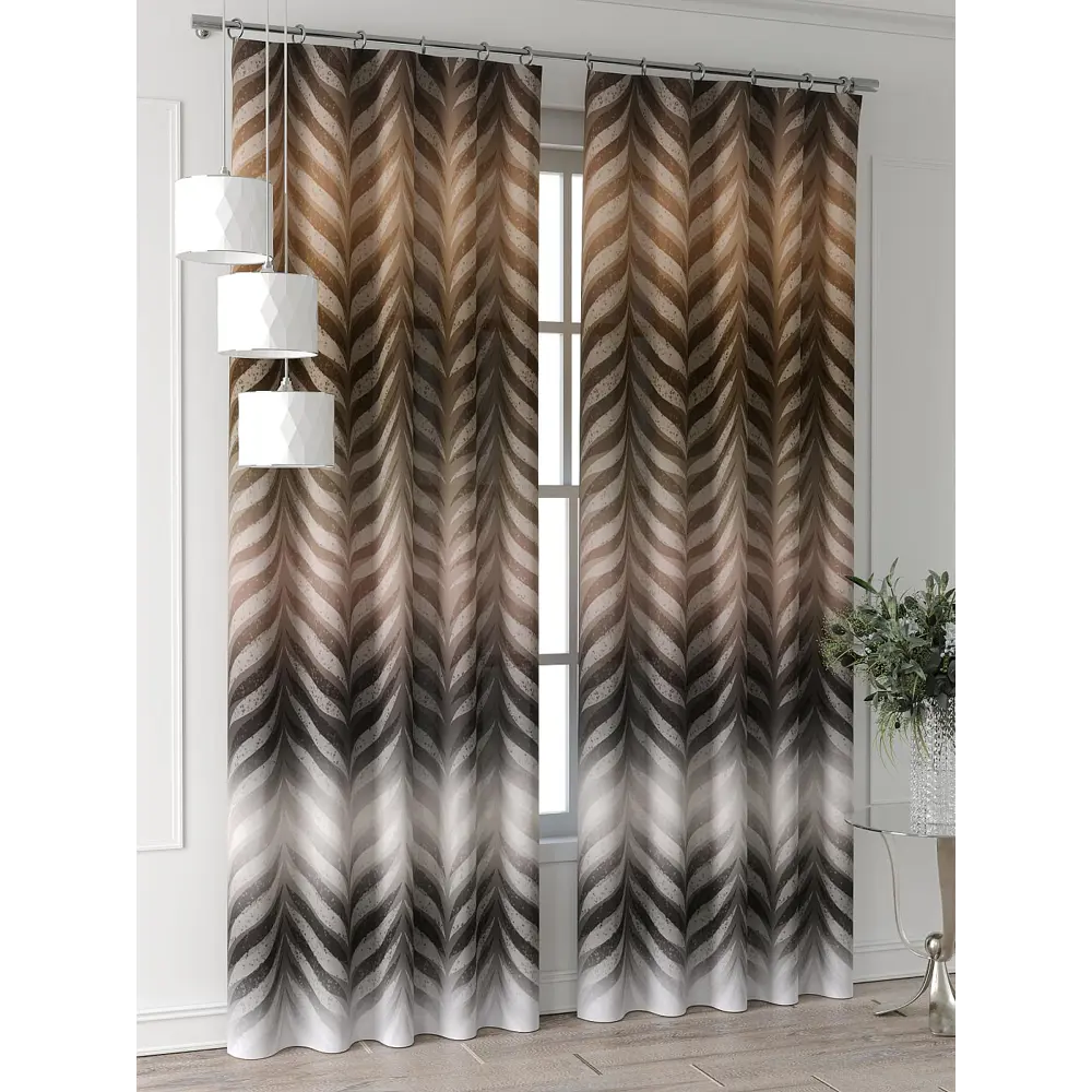 Фото 4 Комплект штор Comfy way Форнерс - 168 - 240 см CW709168240-240 на шторной ленте 240x150 см цвет коричневый Фото 4 Комплект штор Comfy way Форнерс - 168 - 240 см CW709168240-240 на шторной ленте 240x150 см цвет коричневый