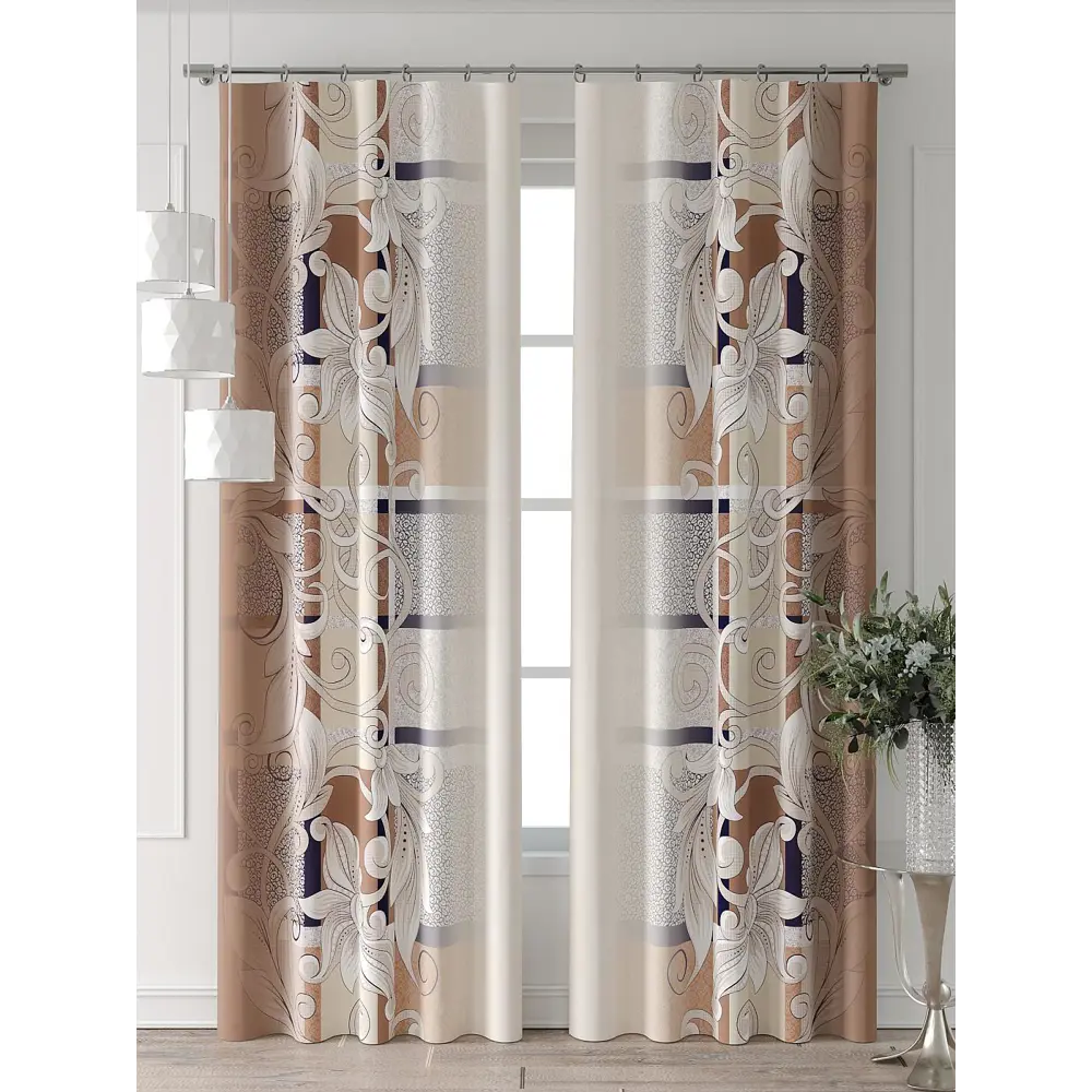 Фото 2 Комплект штор Comfy way Форнерс - 178 - 240 см CW709178240-240 на шторной ленте 240x150 см цвет бежевый Фото 2 Комплект штор Comfy way Форнерс - 178 - 240 см CW709178240-240 на шторной ленте 240x150 см цвет бежевый