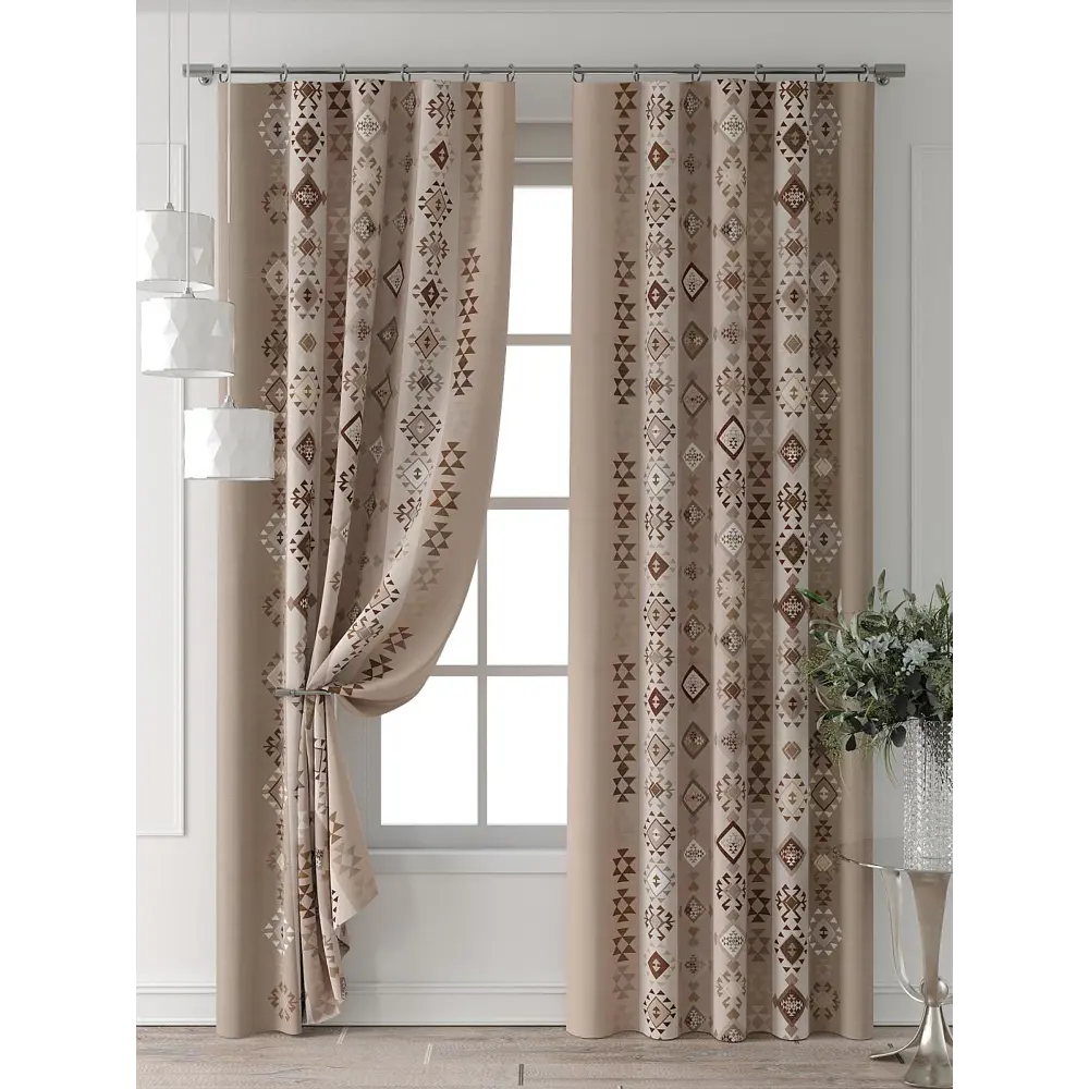 Фото 7 Комплект штор Comfy way Форнерс - 184 - 240 см CW709184240-240 на шторной ленте 240x150 см цвет бежевый Фото 7 Комплект штор Comfy way Форнерс - 184 - 240 см CW709184240-240 на шторной ленте 240x150 см цвет бежевый