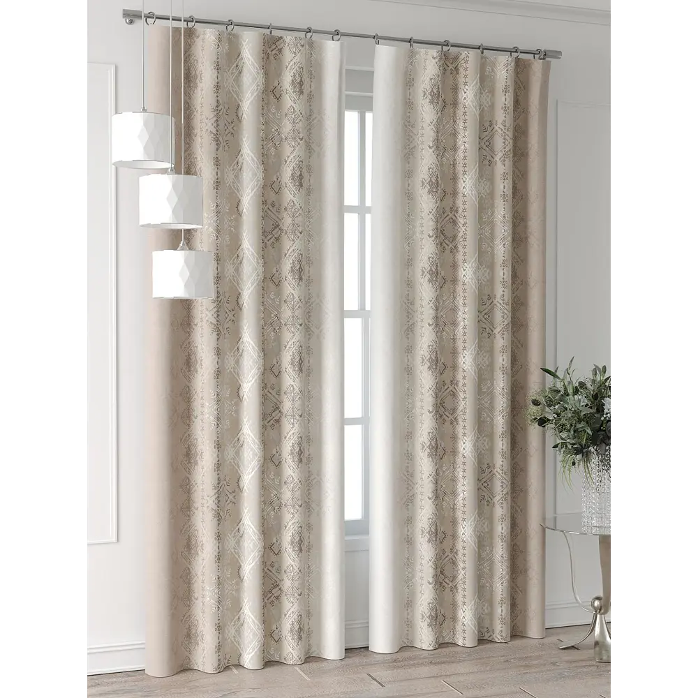 Фото 4 Комплект штор Comfy way Форнерс - 190 - 240 см CW709190240-240 на шторной ленте 240x150 см цвет бежевый Фото 4 Комплект штор Comfy way Форнерс - 190 - 240 см CW709190240-240 на шторной ленте 240x150 см цвет бежевый