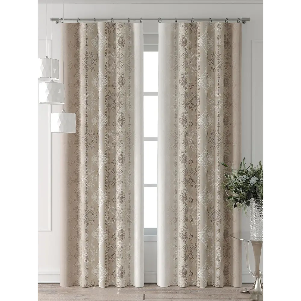 Фото 2 Комплект штор Comfy way Форнерс - 190 - 240 см CW709190240-240 на шторной ленте 240x150 см цвет бежевый Фото 2 Комплект штор Comfy way Форнерс - 190 - 240 см CW709190240-240 на шторной ленте 240x150 см цвет бежевый