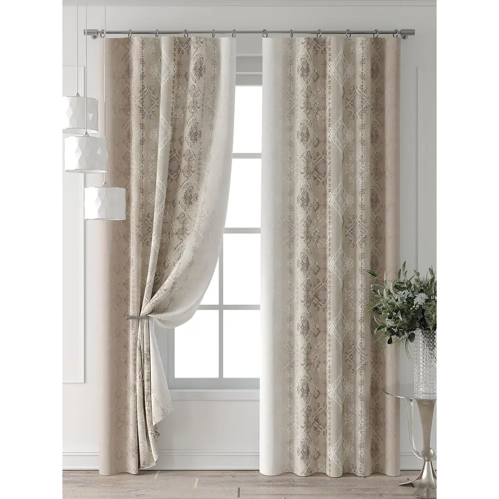Фото 7 Комплект штор Comfy way Форнерс - 190 - 240 см CW709190240-240 на шторной ленте 240x150 см цвет бежевый Фото 7 Комплект штор Comfy way Форнерс - 190 - 240 см CW709190240-240 на шторной ленте 240x150 см цвет бежевый