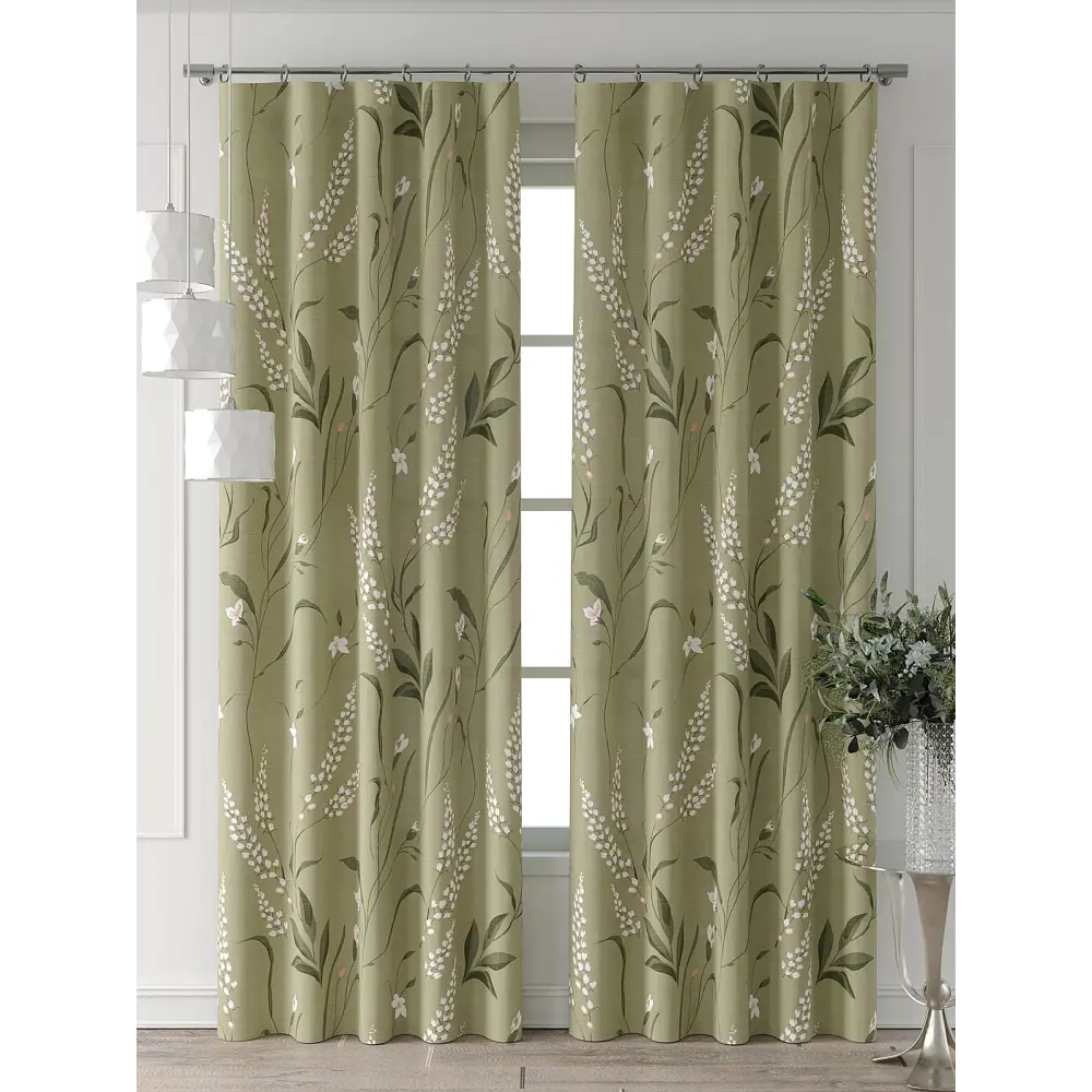 Фото 2 Комплект штор Comfy way Форнерс - 193 - 240 см CW709193240-240 на шторной ленте 240x150 см цвет зеленый Фото 2 Комплект штор Comfy way Форнерс - 193 - 240 см CW709193240-240 на шторной ленте 240x150 см цвет зеленый
