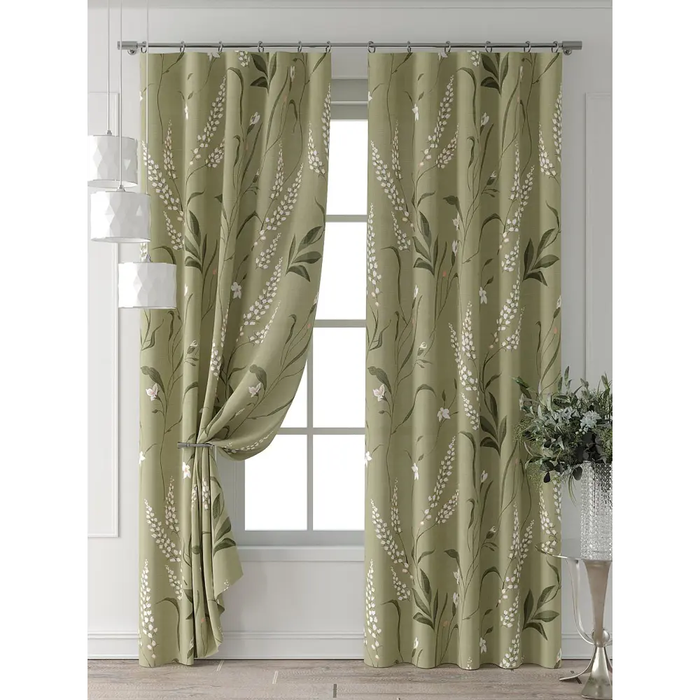 Фото 7 Комплект штор Comfy way Форнерс - 193 - 240 см CW709193240-240 на шторной ленте 240x150 см цвет зеленый Фото 7 Комплект штор Comfy way Форнерс - 193 - 240 см CW709193240-240 на шторной ленте 240x150 см цвет зеленый