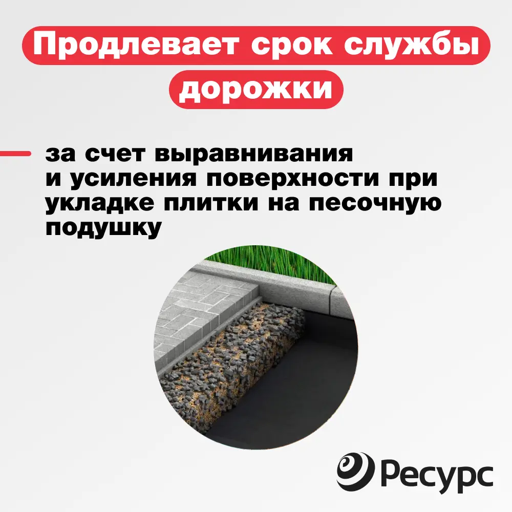Фото 8 Геотекстиль Ресурс 21537 Геосад 80 черный 1.6x25м Фото 8 Геотекстиль Ресурс 21537 Геосад 80 черный 1.6x25м