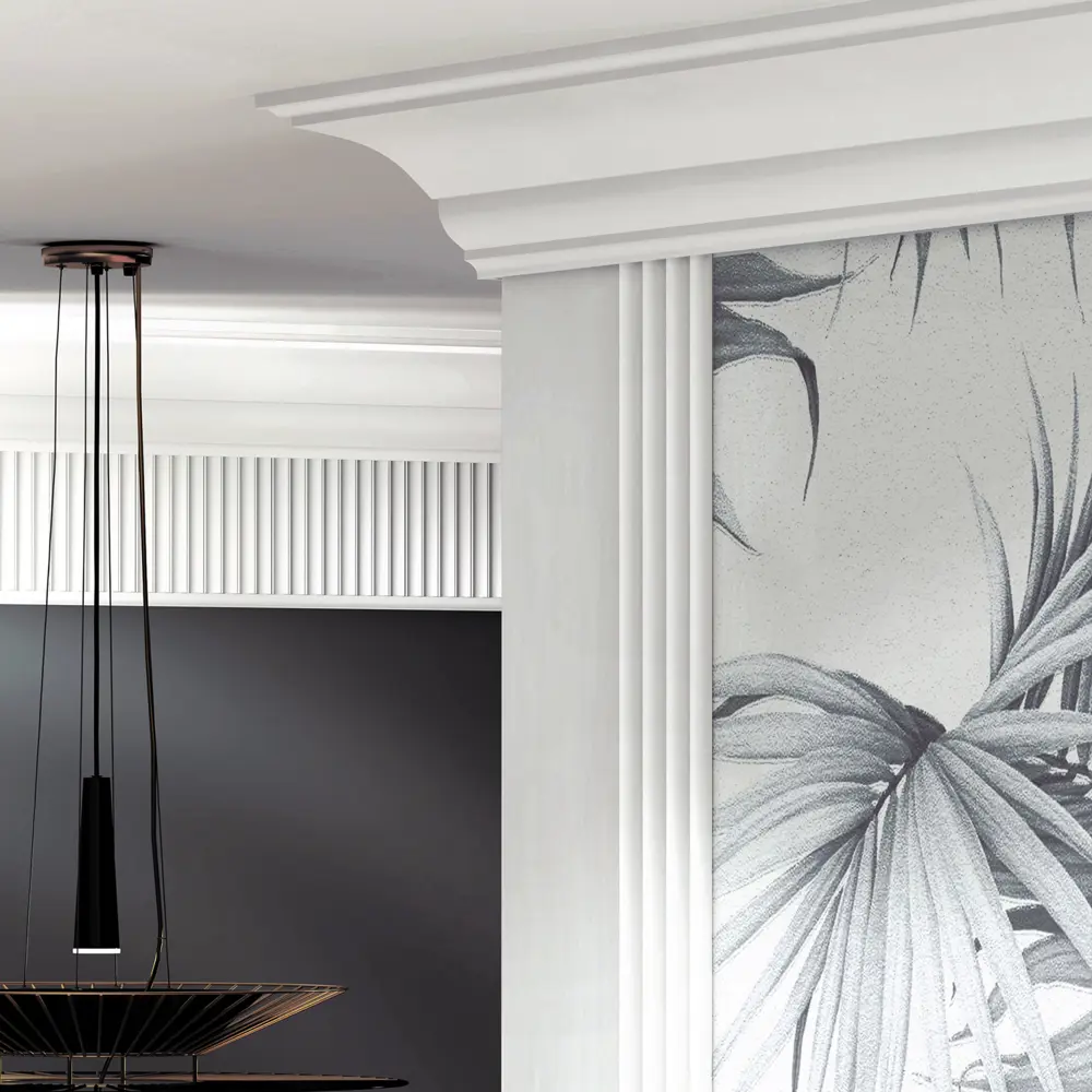 Фото 4 Плинтус на стену потолок Стенопол C7100 2 м высота 69 мм толщина 69 мм под покраску