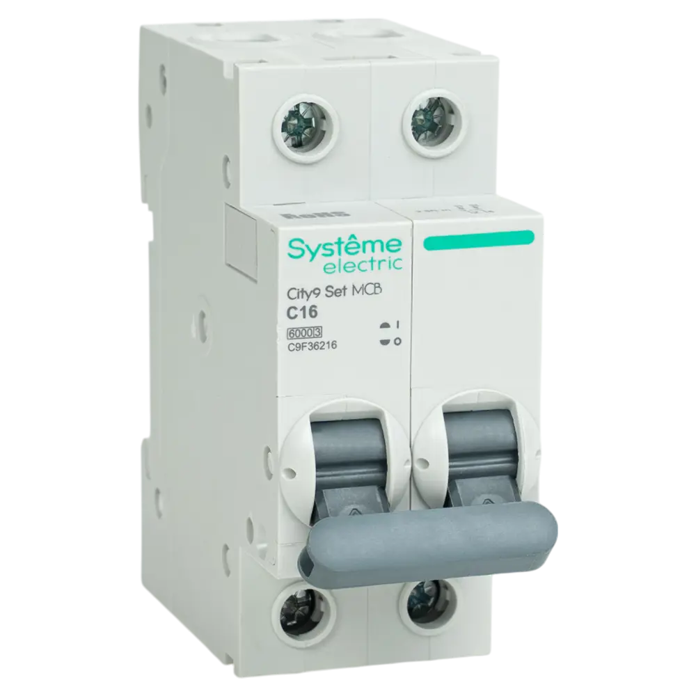 Фото 2 Автоматический выключатель Systeme Electric City9 Set C9F36216 2P С16 А 6 кА Фото 2 Автоматический выключатель Systeme Electric City9 Set C9F36216 2P С16 А 6 кА