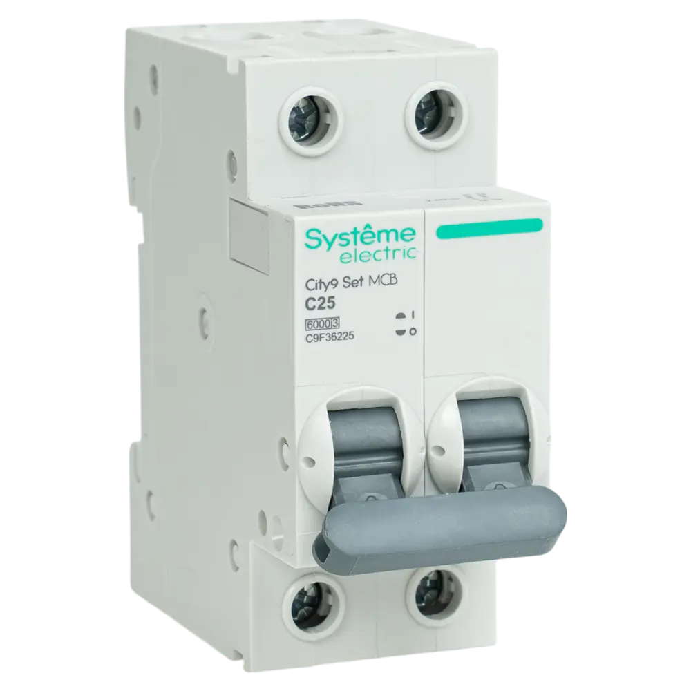 Фото 2 Автоматический выключатель Systeme Electric City9 Set C9F36225 2P С25 А 6 кА Фото 2 Автоматический выключатель Systeme Electric City9 Set C9F36225 2P С25 А 6 кА