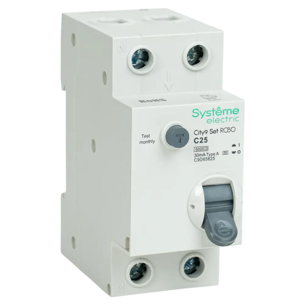 Фото 2 Дифференциальный автомат Systeme Electric City9 Set C9D65625 1P N С25 А 30мА 6кА A Фото 2 Дифференциальный автомат Systeme Electric City9 Set C9D65625 1P N С25 А 30мА 6кА A