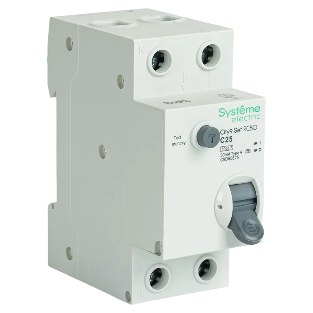 Фото Дифференциальный автомат Systeme Electric City9 Set C9D65625 1P N С25 А 30мА 6кА A Фото Дифференциальный автомат Systeme Electric City9 Set C9D65625 1P N С25 А 30мА 6кА A