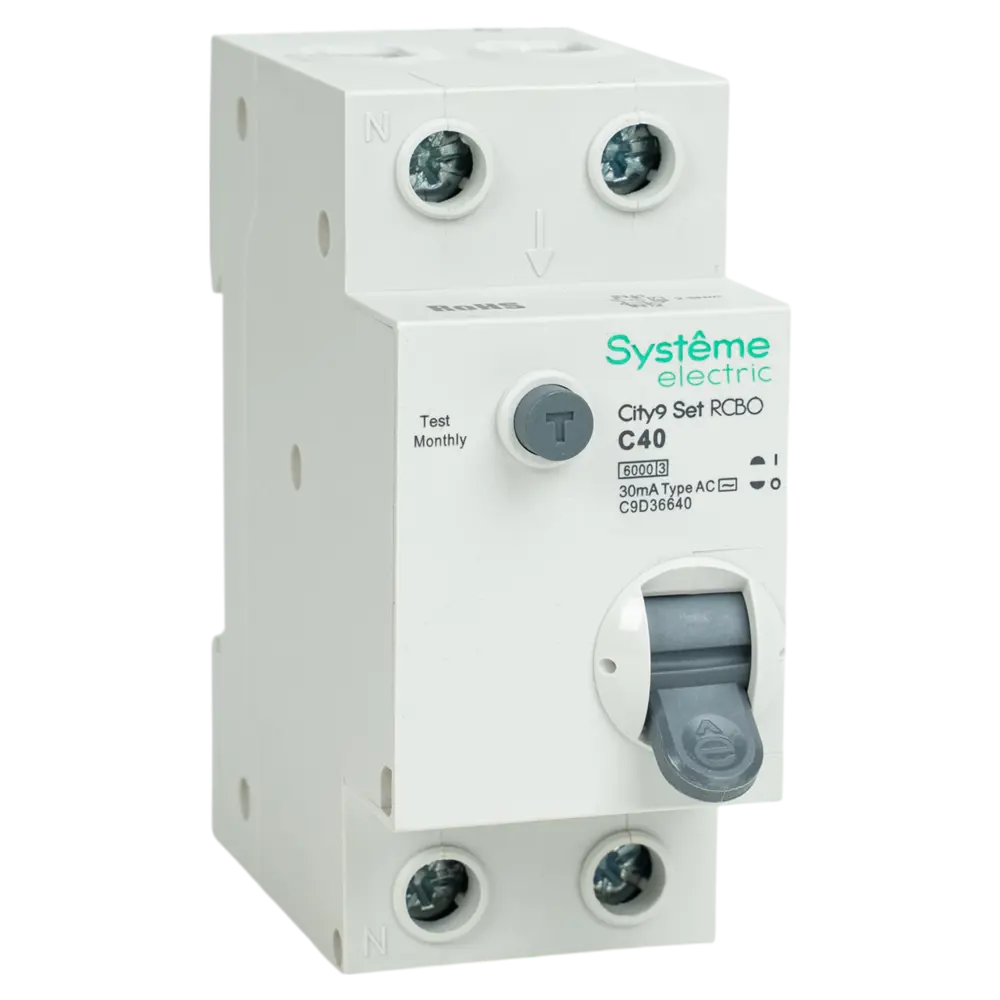 Фото 2 Дифференциальный автомат Systeme Electric City9 Set C9D36640 1P N С40 А 30мА 6кА AC Фото 2 Дифференциальный автомат Systeme Electric City9 Set C9D36640 1P N С40 А 30мА 6кА AC