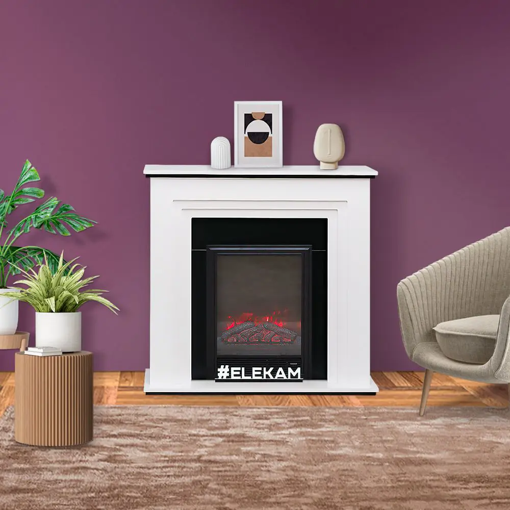 Фото 2 Каминокомплект Elekam Silver с очагом Pulsar 23G 1800Вт белый с черным Фото 2 Каминокомплект Elekam Silver с очагом Pulsar 23G 1800Вт белый с черным