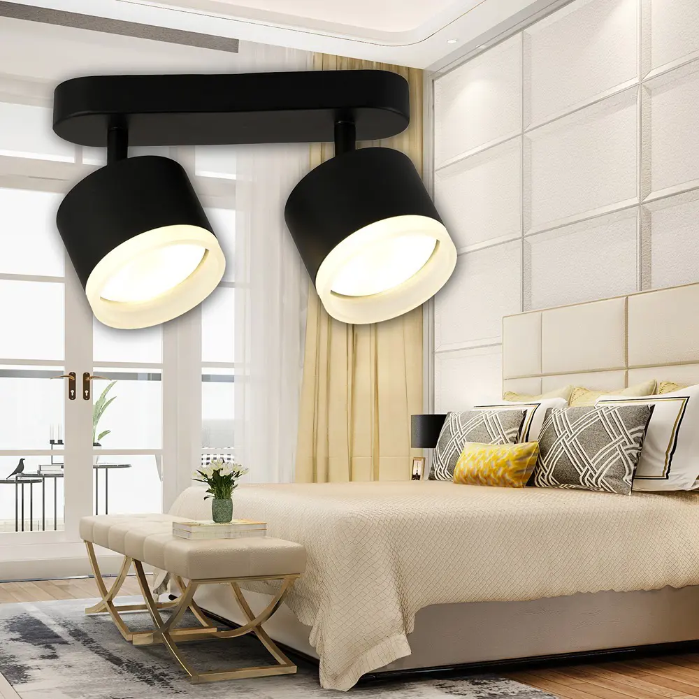 Фото 6 Спот поворотный De Fran Сл070548 2 лампы GX53 6 м² цвет черный Фото 6 Спот поворотный De Fran Сл070548 2 лампы GX53 6 м² цвет черный